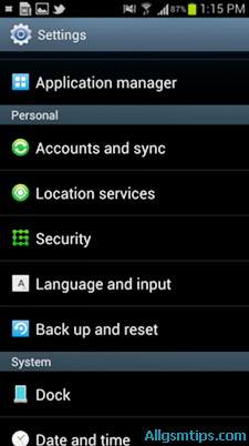 Factory Reset Samsung Galaxy S5 Using Settings